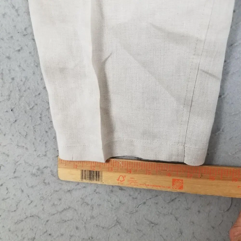 Tasso‎ Elba Linen Pants Mens Large White Drawstring Elastic Beach Casual Travel
